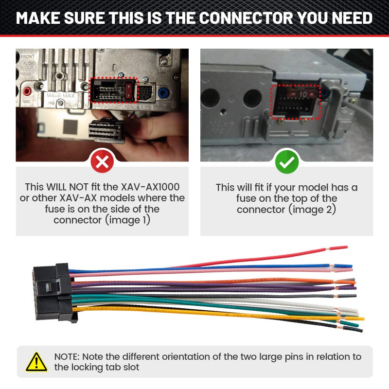 RED WOLF 16-Pin Power Plug for Select Sony Audio Stereo Wiring Harness Aftermarket Radio Head Unit Replacement Install 16 Pin Connector for Sony Brand MEX-1HD, MEX-5HD, MDX-800REC Model - Image 2